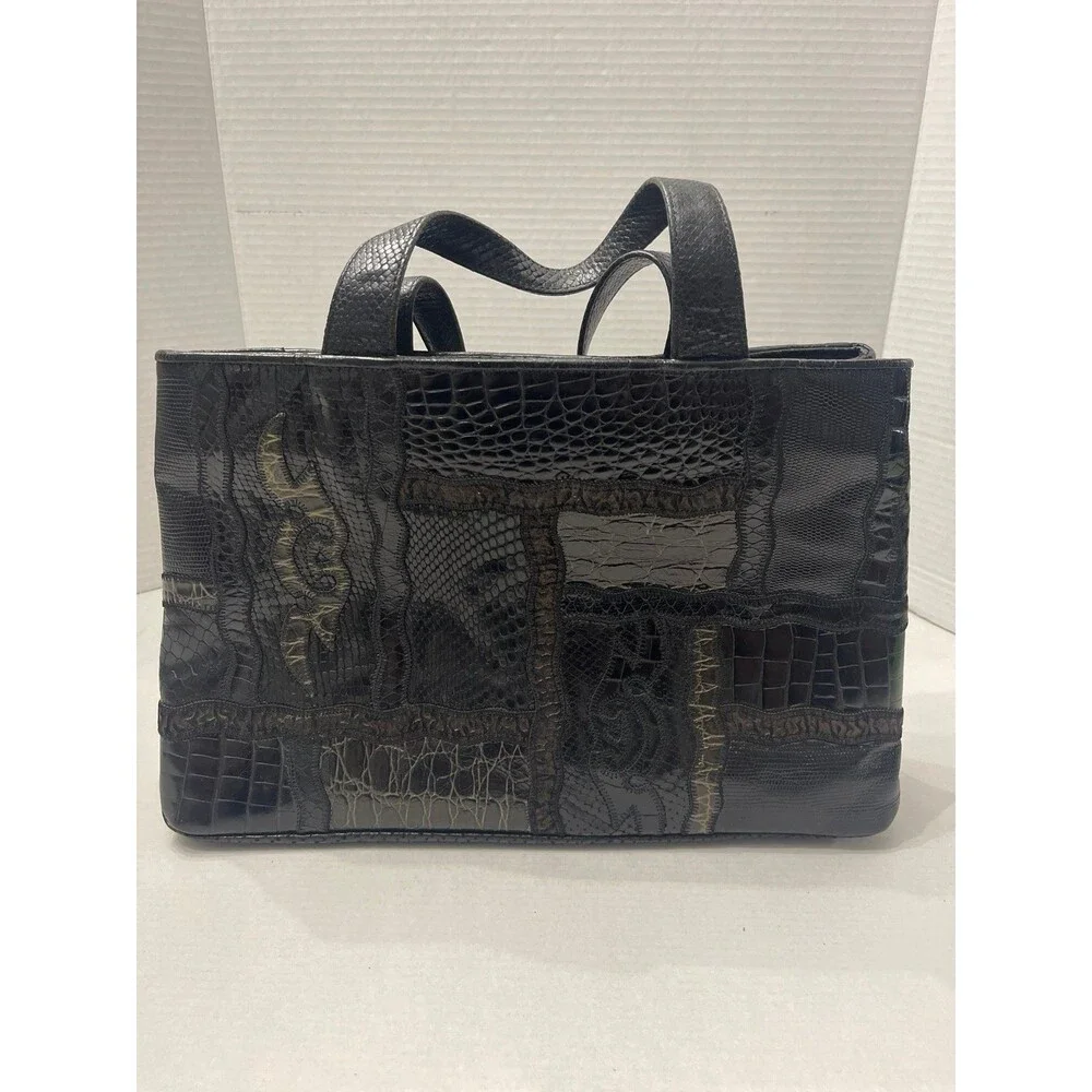 Sharif USA Vintage Multi-Texture Patchwork Tote Bag